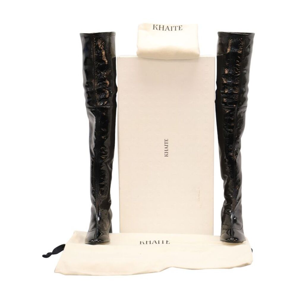 Khaite Sedona Knee Boots in Black Patent Leather - Picture 7 of 7